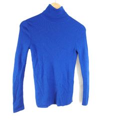 UNIQLO エクストラファインメリノリブタトルネックセーター ブルー ユニクロ レディース Lサイズ