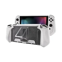 Switch Oled カバー スイッチ 有機ELモデル ケース 一体式 TPU素材 全面保護 耐衝撃 薄型軽量 着脱簡単 防水防塵 滑り止め(白)