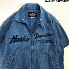 ハーレーダビッドソン 115th 限定 特大イーグル刺繍 半袖 リブ切替 