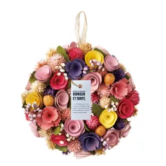 ☆ 324M.カラフルリースA ☆ ナチュラル リース Mサイズ ナチュラル リース Mサイズ 玄関 M 造花 フラワーギフト 飾り フェイクフラワー アートフラワー アートフラワーリース クリスマスリース アレンジ インテリア おしゃれ かわいい 可愛い