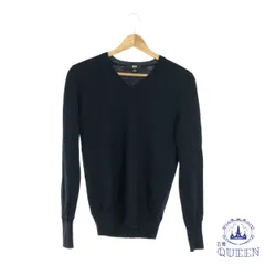 ☆美品☆ UNIQLO ユニクロ トップス ニット セーター Vネック 長袖 大きめサイズ レディース ネイビー L 901-13038 送料無料 古着