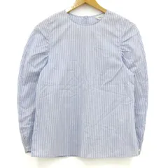 イエナ ブラウス シャツ トップス プルオーバー ストライプ柄 日本製 レディース ﾌﾘｰサイズ ブルー IENA 【中古】