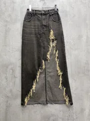 アクレント デニムスカート 古着 スリット ダメージ 00s M 12288