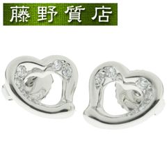 （新品仕上げ済）ティファニー TIFFANY オープンハート ダイヤ ピアス Pt950 プラチナ × ダイヤ イヤリング エルサペレッティ 8963