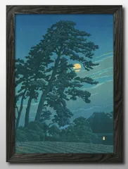 川瀬巴水、【馬込の月】、希少な額装用画集より、美品、新品額装付 馬込の月（「東京二十景」より） | 川瀬巴水 | 収蔵品詳細