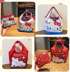 かわいい　キティちゃん トートバッグ　エコバッグ　ランチバッグ　 限定 キャラクター ブランド トートバック 　韓国
