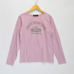 【Bランク】 中古 キッズ 子供服 EASTBOY イーストボーイ Tシャツ カットソー 長袖 ピンク 9 プリント ロゴ 女の子 男の子