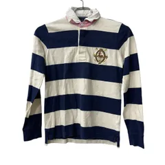 RALPH LAUREN SPORT 長袖 ボーダー ポロシャツ S ネイビー ホワイト ラルフローレン 古着卸 アメリカ仕入 a707-5854