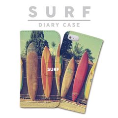 全機種対応 手帳型 スマホケース SURF サーフ サーフィン サーフボード 夏 海 ウェーブ ハワイアン iPhone アンドロイド AQUOS Galaxy Xperia Google Pixel arrows OPPO ケース カバー 折りたたみ