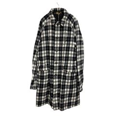 定価143000円 The Shepherd UNDERCOVER 縮絨 ウール パッカリング チェック コート US2D4391 A.WHITE CK サイズ５ シェパード アンダーカバー LONG COAT