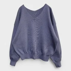 【訳アリ】【ROPE PICNIC】『ロペピクニック』[ニットトップス] Vネックニットセーター ブルー系 (M) 商品B997 管理D