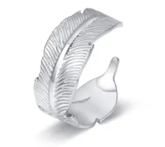 メンズ リング フェザー フリーサイズ 人気 おしゃれ (シルバー) [シルバー]