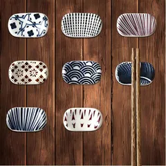 fogman 箸置き 箸枕 おしゃれ かわいい 箸休め 箸台 和風 陶器 おもてなし 8種セット(シック)