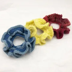 シュシュ　ハンドメイド　かぎ針編み