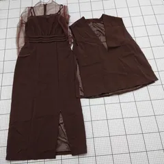 ◇ ⊂ POURVOUS シンプル ベスト ワンピース サイズM ブラウン系 レディース E  【1509100030218】