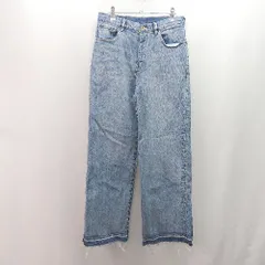 ◇ 5 / フロントファスナー ワイドデニム シンプル 大人カジュアル ジーンズ サイズ40 ブルー レディース E 【1310130021165】