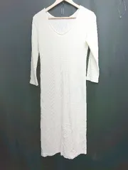 ◇ ITEMS URBAN RESEARCH アイテムズ アーバン 無地 シンプル 長袖 膝下 ワンピース サイズF アイボリー レディース P  【1403180006128】のサムネイル