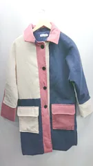 ◇ ⊇ <!-利用不可文字-!>Fashion 長袖 コート サイズM ネイビー ピンク アイボリー レディース E  【1501230045643】