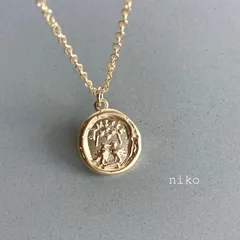 ◆ 321 友情 ラミティエ コイン ネックレス 50cm K16GP マット ゴールド アクセサリー ◆　再販 定番 人気 大人 上品 きれいめ シンプル 大ぶり