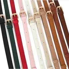 【在庫処分】[TOEDNNQI]ショルダーストラップ ショルダーベルト バッグ用 革 ベルト 紐 細め 交換用 ショルダーストラップのみ 1.8cm 長さ105～135cmまで調整可能 1.8センチ 十色 付替え 長い 肩紐 カバン用 単品 付け替え (コーヒ