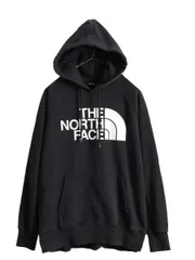 【お得なクーポン配布中!】 ノースフェイス プリント スウェット パーカー L 黒 裏起毛 プルオーバー