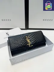 【今日特価】Yves Saint Laurent イヴ・サンローラン 最新ウォレットシリーズ クロコダイル柄小牛皮を採用し質感に優れる
