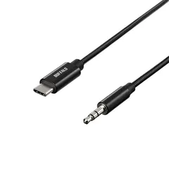 バッファロー AUX ケーブル USB Type C to 3.5mm オーディオ 変換 ハイレゾ iPhone 16対応 DAC搭載 高耐久 ナイ