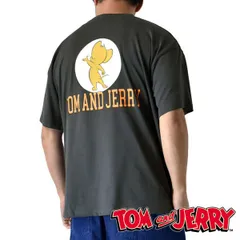トム&ジェリー 半袖Tシャツ 《16-4チャコール》新品 未使用 正規品 メンズ tシャツ 綿 ワイド ビッグT バックプリント Tom and Jerry【B5J】【メール便2】ファッション メンズ M L XL 夏