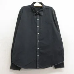 古着 ラルフローレン 長袖 ブランド シャツ キッズ ボーイズ 子供服 90s ワンポイントロゴ コットン 濃グレー ストライプ 24aug31