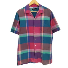 ポロバイラルフローレン Polo by RALPH LAUREN マドラスチェック オープンカラー 半袖 シャツ ボックスシルエット メンズ import：L 