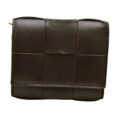ボッテガヴェネタ BOTTEGA VENETA  三つ折り財布 イントレチャート レザー ミニ財布 ダークブラウン A00199635M F-YA1074