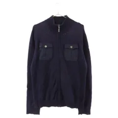 BURBERRY BLACK LABEL (バーバリー ブラックレーベル) フロント2ポケットニットジャケット ネイビーのサムネイル