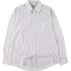 古着 イヴサンローラン Yves Saint Laurent MENS WEAR 長袖 ポリ×コットンストライプシャツ メンズL相当/eaa512834