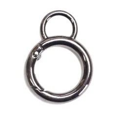 【1個】　環付き丸カラビナ　3色展開　チャーム 　キーホルダー　ハンドメイドパーツ【makuzo shop】