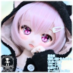 レジンアイ(22㎜相当)Type I-Cat(オーバルB Ver./虹彩Sサイズ)ピンク　ご注文後4日～20日頃発送予定