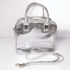 【中古品】ADAM ET ROPE アダムエロペ サステナブル ロゴボストンバッグ シルバー〇YR-53295〇