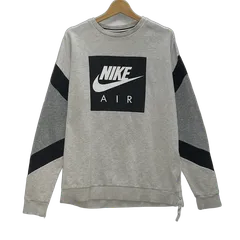 NIKE/ナイキ トレーナー 長袖 フロントプリント オーバーサイズ カンボジア製 メンズ M グレー