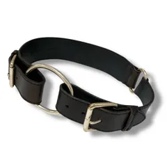 LAUREN RALPH LAUREN ローレン ラルフローレン レザー オーバーベルト 本革 茶 ダークブラウン S レディース ゴーゴー古着マルイファミリー溝口店No.有国65T