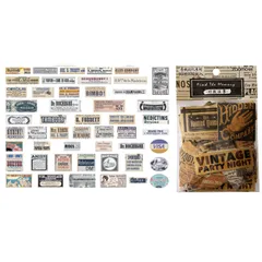 ［ドナリー］おしゃれで可愛い 50種類 コラージュ 素材 100枚セット 大容量 ステッカー フレークシール シール帳 海外 韓国 メモ用紙 ノート素材 日記 切手 (ラ・ベル・エポック) [ラ・ベル・エポック]