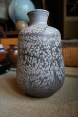 白越不朝 裂文花生 越前焼 塩越窯 福井県あわら市 花入 花瓶 飾瓶