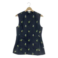 【美品】  LOEFF / ロエフ | レモン ジャガード ベスト ブラウス / 総裏地 | F | black | レディース