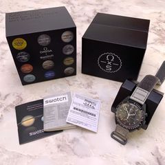 ▼【稼働品/未使用】OMEGA SWATCH オメガ×スウォッチコラボ MISSON TO MERCURY SO33A100 腕時計 ブラック文字盤 バイオセラミック 手巻き S38391011214