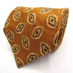 レノマ ブランド ネクタイ 小紋柄 幾何学模様 シルク PO メンズ ブラウン renoma 【中古】