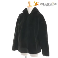 ■ ザラ ZARA ジャケット コート ブルゾン 長袖 トップス フェイクファー フード レディース M ブラック