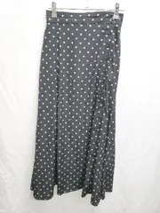 ◇ Θ N. Natural Beauty Basic ドット柄 ロング フレア スカート サイズM ブラック ホワイト レディース P  【1408200033740】