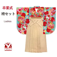 卒業式 袴セット 女子用 大学生 長丈の二尺袖着物 小振袖 R・Kブランドの刺繍袴＆袴下帯の3点セット「水色、雪輪と桜」