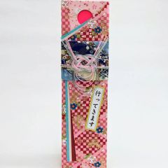 コロコロコイン 彩どりおふだ 友禅和紙 桜に市松菱 赤 御祝儀 ご長寿お祝い 手作りの想いが伝わります