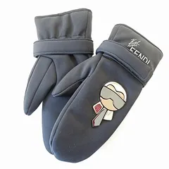 フェンディ FENDI 手袋 グローブ ミトン ロゴ 黒 ブラック M 国内正規品 1214のサムネイル