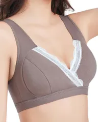 新品 [マザーテラス] 現役ママが開発!／ 授乳ブラ ノンワイヤー マタニティブラ 大きいサイズ ブラジャー 脇高設計 産前ケア 産後ケア インナー 下着ー