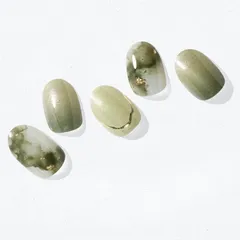 ND-093-J 新品 オホーラ「N Glimmering Leaf」グリマリング リーフ 30枚 マーブル ohora ジェルネイルシール 緑 グリーン